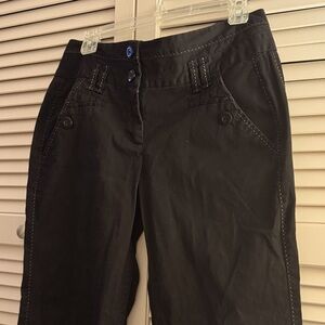 Elevenses Cotton Navy Wide Leg Trousers Size 10 EUC Anthropologie